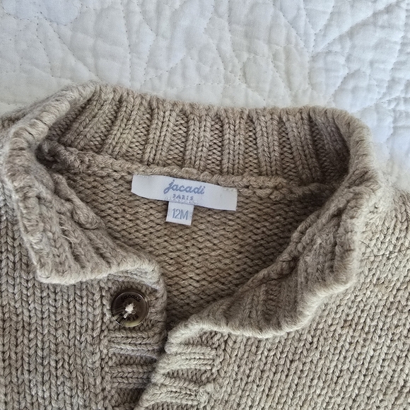 Jacadi Baby Knitted Cardigan Wool Blend Sweater 12 Months - Picture 4 of 11